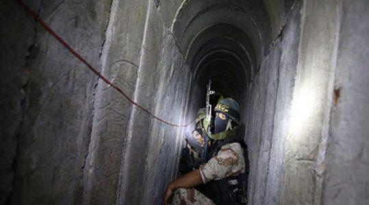 Destroyed Hamas-built tunnel from the Gaza Strip intended for attacks