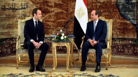 France’s President Macron visits bombed-out church in Cairo