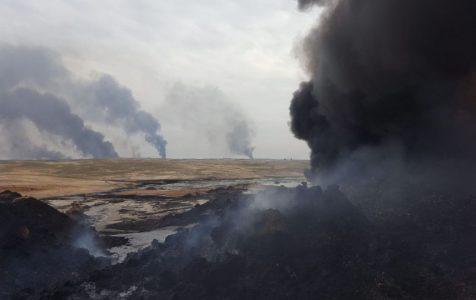 ISIS terrorists are setting oil wells on fire as they retreat
