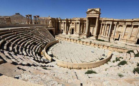 ISIS terrorists destroy part of a Roman theatre in Palmyra