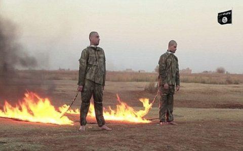 ISIS video shows two captured Turkish soldiers made to crawl like dogs before burning them alive