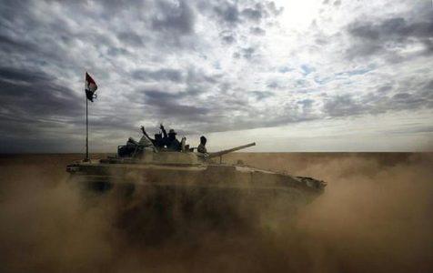 Iraqi army forces attack ISIS remnants in the desert region of the country