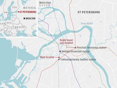 St.Petersburg Metro explosion: police suspect suicide bombing after at least 11 killed by underground blast