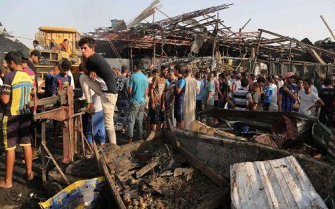 Suicide car bomb driven by ISIS kills 39, and wounding 57 people in busy market place in Baghdad
