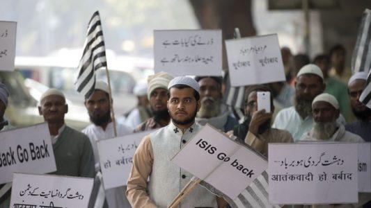 Indian Muslims protest against terror funding by Saudi Arabia