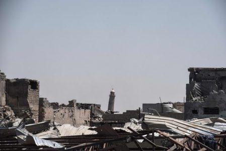 ISIS terrorists destroy the historic al Nuri Mosque in Mosul
