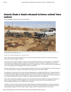 Islamic State e-book released to home-school ‘lone wolves’