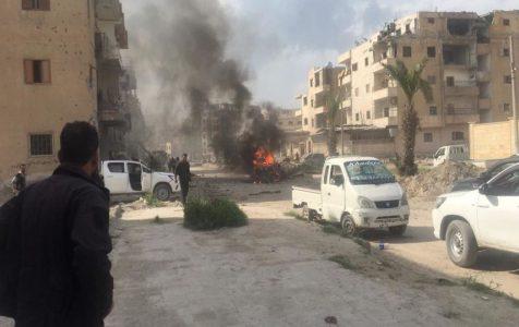 Double car bomb in Raqqa killed at least eight people mostly civilians