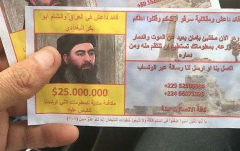 Iraqi military planes drop $25 million reward leaflets for ISIS leader head