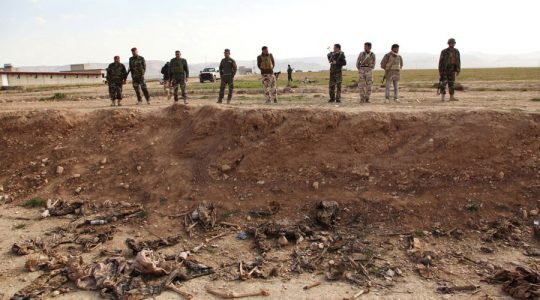 Iraqi authorities digged up mass grave containing bodies of Islamic State terrorists