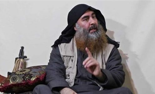 Abu Bakr Al-Baghdadi in Al-Anbar desert near border with Syria