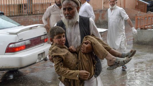 At least 62 people are dead and more than 100 people are wounded in multiple blasts at a mosque in Afghanistan