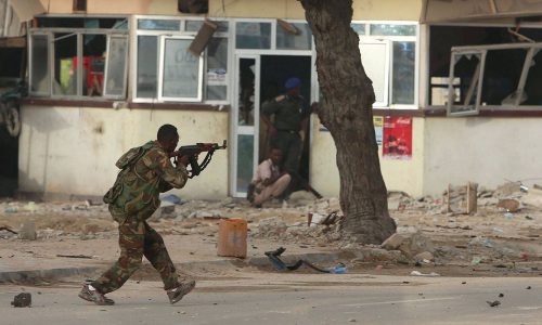 Four civilians and a soldier were killed in terrorist attack on the Somalian army