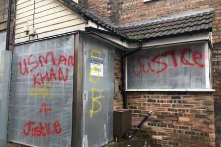 Graffiti in support of the London Bridge terrorist Usman Khan appears in hometown