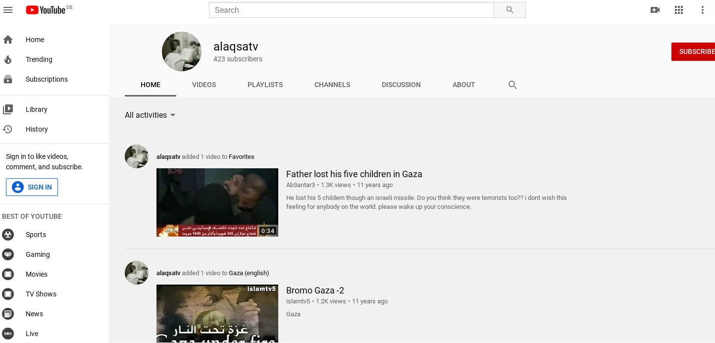 GFATF-LLL-cyberextr-entity - Al Aqsa TV- youtube account