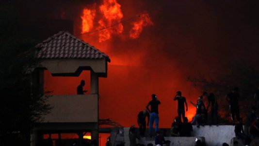 Rockets land near the US embassy and base housing coalition troops in Baghdad