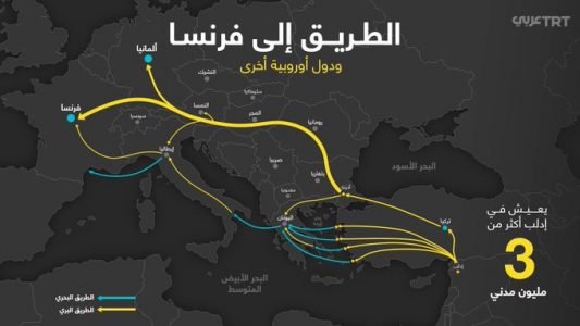 Turkey is helping the illegal migrants by showing map with new routes to the European countries