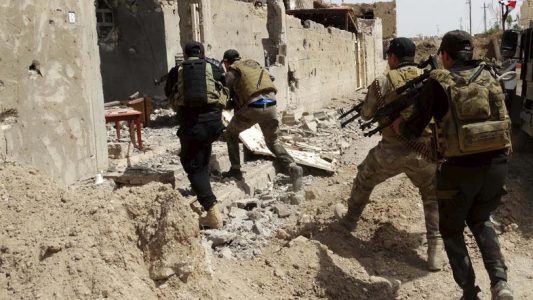 Iraqi army forces carry out anti-Islamic State operation in the Salahudin province
