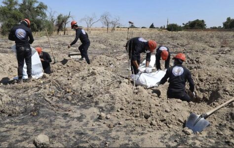 At least 40 bodies found in Islamic State mass grave in northeast Syria