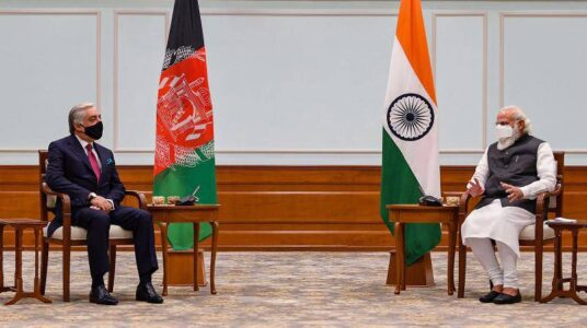 Head of Afghan peace council Abdullah briefed the Indian Prime Minister Modi on talks with Taliban