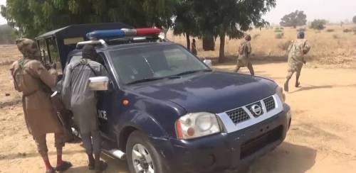 Boko Haram terrorists captured and destroyed police vehicles in Borno