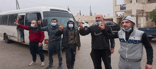 Five persons held by terrorists released through Abu al-Zindin crossing in Aleppo