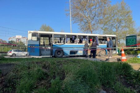 One person was killed and four others were injured in terrorist attack on bus carrying Turkish prison guards