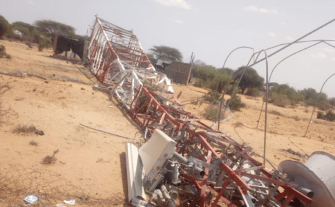 Al-Shabaab terrorists destroyed communication mast in Mandera