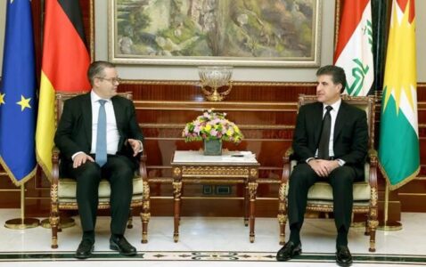 Germany’s top official arrives in Erbil, discussing ISIS with President Barzani