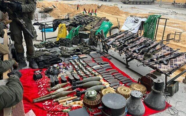IDF troops find Hamas weapons cache hidden in Gaza City school-turned-shelter